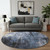 8' Blue Charcoal And Ivory Abstract Washable Round Rug With UV Protection 8' Blue Charcoal And Ivory Abstract Washable Round Rug With UV Protection
