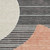 8' Gray Blue And Orange Geometric Washable Round Rug With UV Protection 8' Gray Blue And Orange Geometric Washable Round Rug With UV Protection