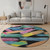 8' Black Pink And Yellow Striped Washable Round Rug With UV Protection 8' Black Pink And Yellow Striped Washable Round Rug With UV Protection