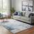 5' X 8' Denim Blue Gray And Silver Abstract Washable Area Rug With UV Protection 5' X 8' Denim Blue Gray And Silver Abstract Washable Area Rug With UV Protection