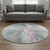 8' Sage Mauve And Ivory Abstract Washable Round Rug With UV Protection 8' Sage Mauve And Ivory Abstract Washable Round Rug With UV Protection