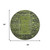 8' Olive Green And Charcoal Oriental Washable Round Rug With UV Protection