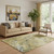 5' X 8' Taupe Gold And Ivory Abstract Washable Area Rug With UV Protection 5' X 8' Taupe Gold And Ivory Abstract Washable Area Rug With UV Protection