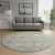 8' Wheat And Gray Oriental Washable Round Rug With UV Protection 8' Wheat And Gray Oriental Washable Round Rug With UV Protection