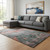8' X 10' Coral Gray And Silver Abstract Washable Area Rug With UV Protection