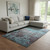 8' X 10' Teal Gray And Silver Abstract Washable Area Rug With UV Protection 8' X 10' Teal Gray And Silver Abstract Washable Area Rug With UV Protection