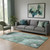 5' X 8' Teal Gray And Ivory Floral Washable Area Rug With UV Protection