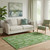 5' X 8' Green And Ivory Floral Washable Area Rug With UV Protection 5' X 8' Green And Ivory Floral Washable Area Rug With UV Protection