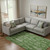 9' X 12' Green And Ivory Floral Washable Area Rug With UV Protection 9' X 12' Green And Ivory Floral Washable Area Rug With UV Protection