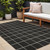 8' X 10' Dark Gray And Cream Plaid Indoor Outdoor Area Rug 8' X 10' Dark Gray And Cream Plaid Indoor Outdoor Area Rug