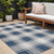 8' X 10' Navy Blue And Cream Gingham Indoor Outdoor Area Rug 8' X 10' Navy Blue And Cream Gingham Indoor Outdoor Area Rug