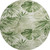 8' Artichoke Green And Ivory Floral Washable Round Rug With UV Protection 8' Artichoke Green And Ivory Floral Washable Round Rug With UV Protection