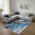 9' X 12' Blue Gray And Silver Abstract Washable Area Rug With UV Protection 9' X 12' Blue Gray And Silver Abstract Washable Area Rug With UV Protection