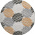 8' Copper Ivory And Gray Geometric Washable Round Rug With UV Protection 8' Copper Ivory And Gray Geometric Washable Round Rug With UV Protection