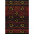 8' X 10' Red Black And Gold Tribal Washable Area Rug With UV Protection