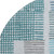 8' Aqua Teal And Ivory Geometric Washable Round Rug With UV Protection