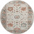 8' Linen Ivory And Salmon Oriental Washable Round Rug With UV Protection 8' Linen Ivory And Salmon Oriental Washable Round Rug With UV Protection
