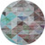 8' Silver Purple And Blue Geometric Washable Round Rug With UV Protection 8' Silver Purple And Blue Geometric Washable Round Rug With UV Protection