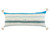 14" X 36" Off White And Turquoise Lumbar Beach Striped Cotton Throw Pillow Cover with Tassels 14" X 36" Off White And Turquoise Lumbar Beach Striped Cotton Throw Pillow Cover with Tassels