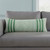 14" X 36" Green And White Lumbar Striped Cotton Blend Throw Pillow Cover