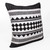 20" Black And Ivory Geometric Cotton Blend Throw Pillow Cover