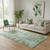 5' X 8' Fern Green And Sky Blue Abstract Washable Area Rug With UV Protection 5' X 8' Fern Green And Sky Blue Abstract Washable Area Rug With UV Protection