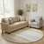 8' Wheat And Ivory Striped Washable Round Rug With UV Protection 8' Wheat And Ivory Striped Washable Round Rug With UV Protection