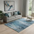 5' X 8' Blue And Gray Abstract Washable Area Rug With UV Protection 5' X 8' Blue And Gray Abstract Washable Area Rug With UV Protection