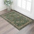 3' X 5' Fern Green And Gold Oriental Washable Area Rug With UV Protection 3' X 5' Fern Green And Gold Oriental Washable Area Rug With UV Protection