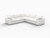 White Linen Blend Modular L Shaped Five Piece Corner Sectional White Linen Blend Modular L Shaped Five Piece Corner Sectional