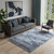 5' X 8' Blue And Charcoal Abstract Washable Area Rug With UV Protection 5' X 8' Blue And Charcoal Abstract Washable Area Rug With UV Protection