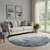 8' Pale Aqua And Taupe Abstract Washable Round Rug With UV Protection 8' Pale Aqua And Taupe Abstract Washable Round Rug With UV Protection