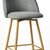 Set of Two 27" Gray and Oak Fabric and Metal Low Back Counter Height Swivel Bar Chairs Set of Two 27" Gray and Oak Fabric and Metal Low Back Counter Height Swivel Bar Chairs