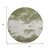 8' Olive Green And Ivory Abstract Washable Round Rug With UV Protection