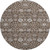 8' Chocolate Beige And Gray Floral Washable Round Rug With UV Protection 8' Chocolate Beige And Gray Floral Washable Round Rug With UV Protection