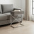 24" Silver And Gray Wood And Metal End Table With Drawer 24" Silver And Gray Wood And Metal End Table With Drawer