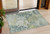 3' X 5' Aqua And Green Abstract Washable Indoor Outdoor Area Rug 3' X 5' Aqua And Green Abstract Washable Indoor Outdoor Area Rug