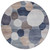 8' Blue Beige And Gray Round Geometric Washable Indoor Outdoor Area Rug 8' Blue Beige And Gray Round Geometric Washable Indoor Outdoor Area Rug