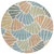 8' Pale Aqua Copper And Gold Round Floral Washable Indoor Outdoor Area Rug