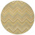 8' Gold Ivory And Blue Round Striped Washable Indoor Outdoor Area Rug