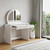 39" White Wood Mirrored Vanity Table And Lights