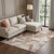 9' X 12' Copper Ivory And Gray Geometric Washable Area Rug With UV Protection
