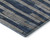 8' X 8' Navy Blue And Gray Striped Washable Round Rug With UV Protection