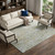 8' Khaki And Silver Abstract Washable Area Rug With UV Protection