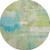 8' X 8' Lime Green Teal And Ivory Abstract Washable Round Rug With UV Protection 8' X 8' Lime Green Teal And Ivory Abstract Washable Round Rug With UV Protection