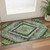 3' X 5' Artichoke Green Charcoal And Gray Diamond Washable Area Rug With UV Protection