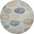 8' Beige And Blue Geometric Washable Round Rug With UV Protection