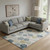 10' X 14' Beige Blue And Wheat Geometric Washable Area Rug With UV Protection 10' X 14' Beige Blue And Wheat Geometric Washable Area Rug With UV Protection