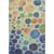 5' X 8' Navy Blue Green And Peach Geometric Washable Area Rug With UV Protection 5' X 8' Navy Blue Green And Peach Geometric Washable Area Rug With UV Protection