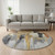 8' Black Gray And Brown Abstract Washable Round Rug With UV Protection 8' Black Gray And Brown Abstract Washable Round Rug With UV Protection